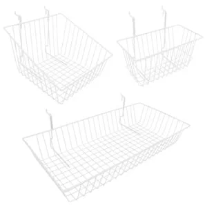 Slatwall Baskets-White