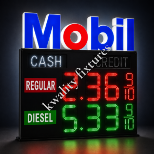 Mobil Gas LED Sign for Retail Storefronts in Georgia
