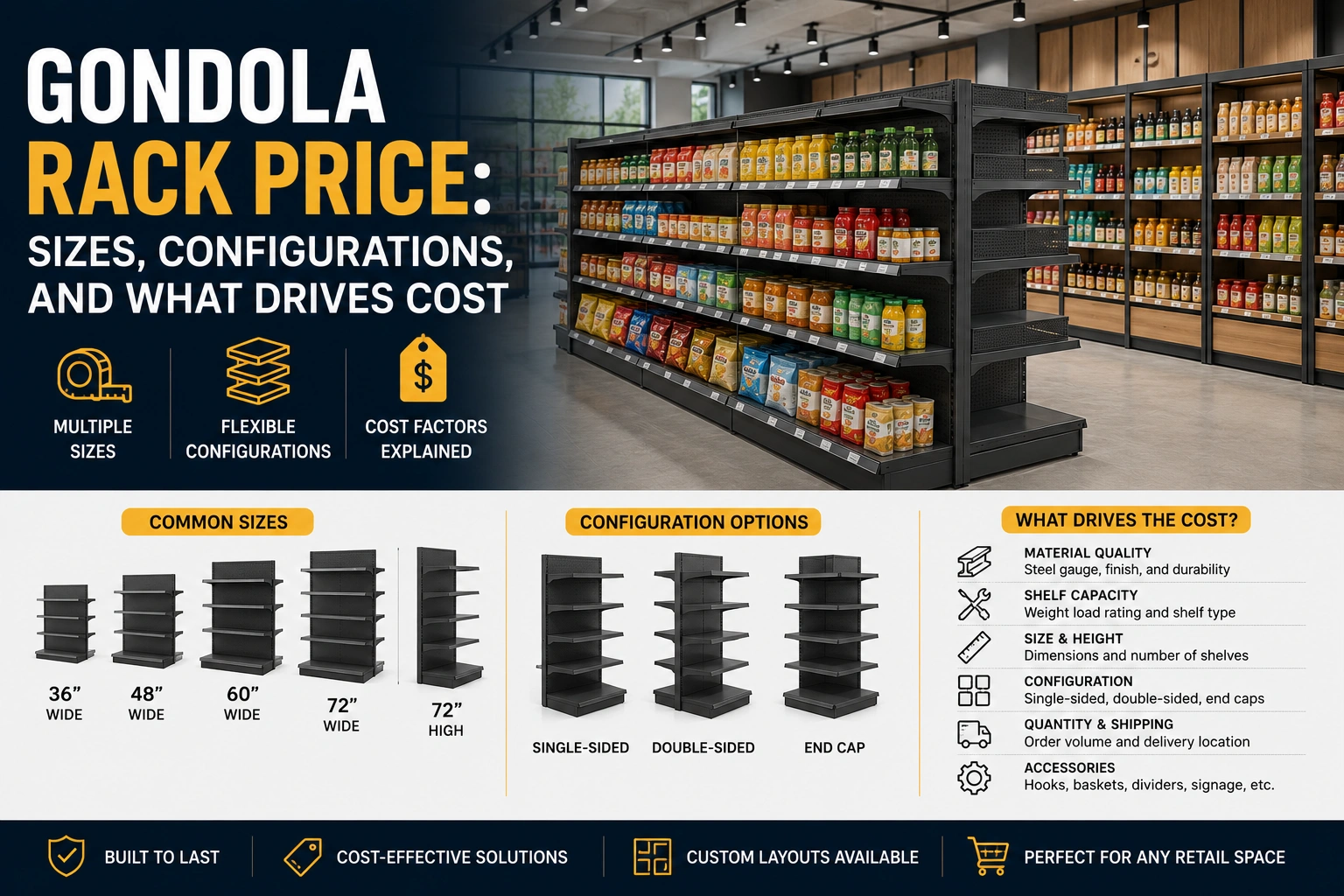 Gondola Rack Price Sizes, Configurations, and What Drives Cost