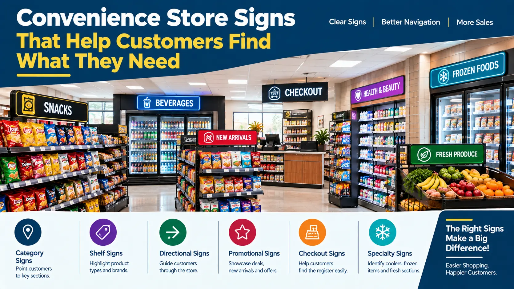 Convenience Store Signs That Help Customers Find What They Need
