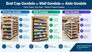 End Cap Gondola vs Wall Gondola vs Aisle Gondola